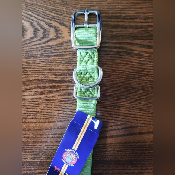 2 /$15 New Hamilton Nylon Deluxe Dog Collar Metal Buckle Sz 18 Lime - Picture 2 of 6
